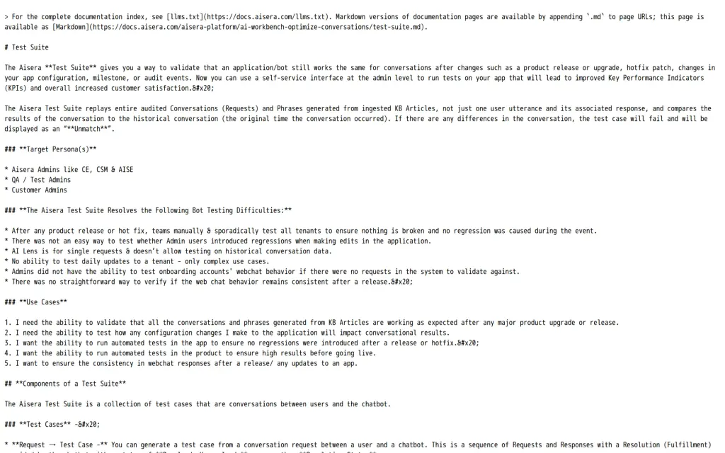Docs of Aisera Agent Composer (Agent Studio)