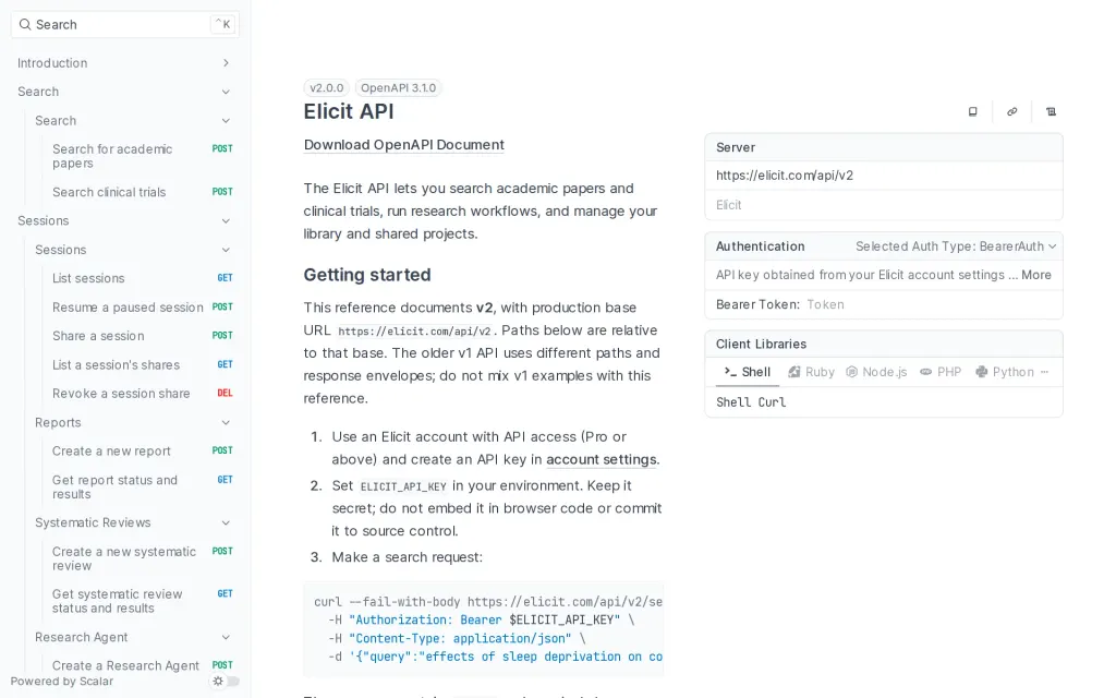 Docs of Elicit