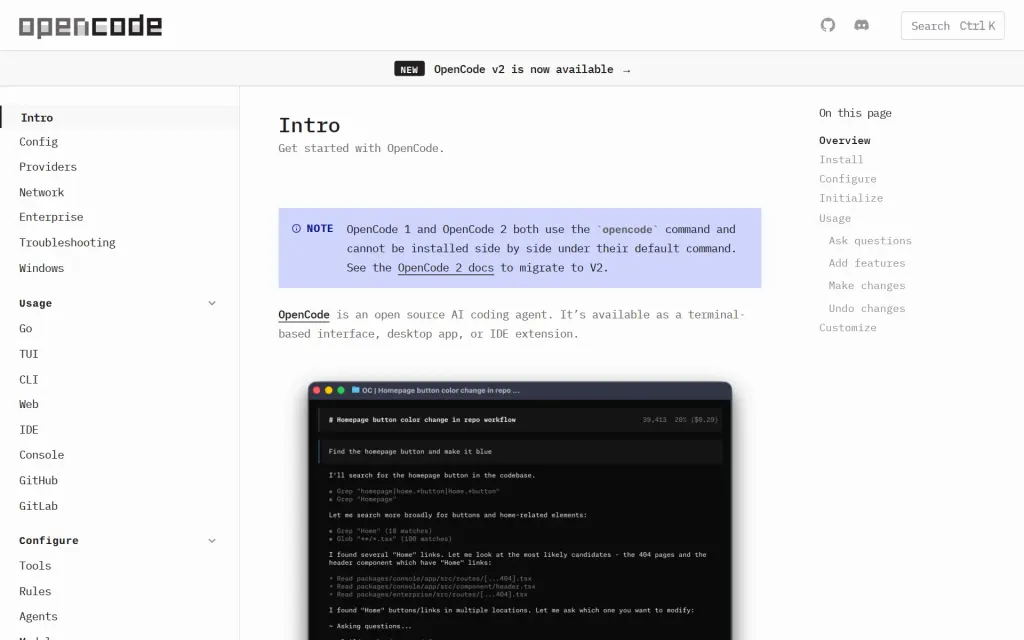 Docs of OpenCode