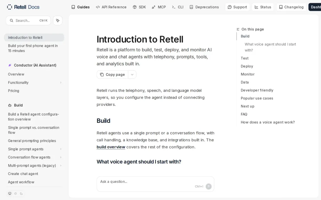 Docs of Retell AI