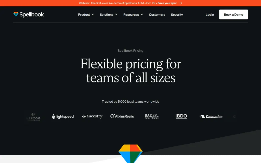 Pricing page of Spellbook