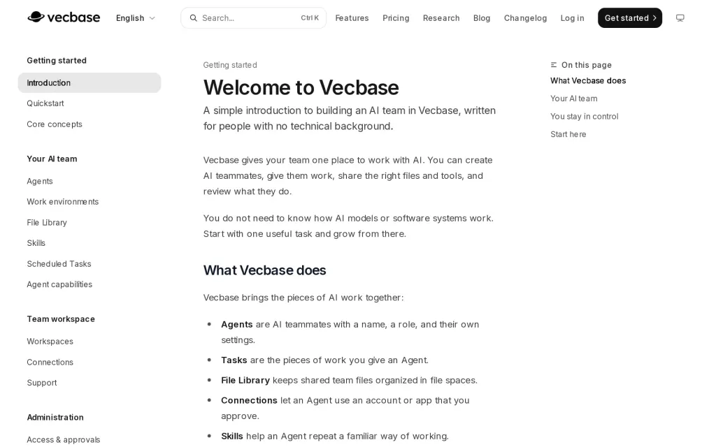 Docs of Vecbase