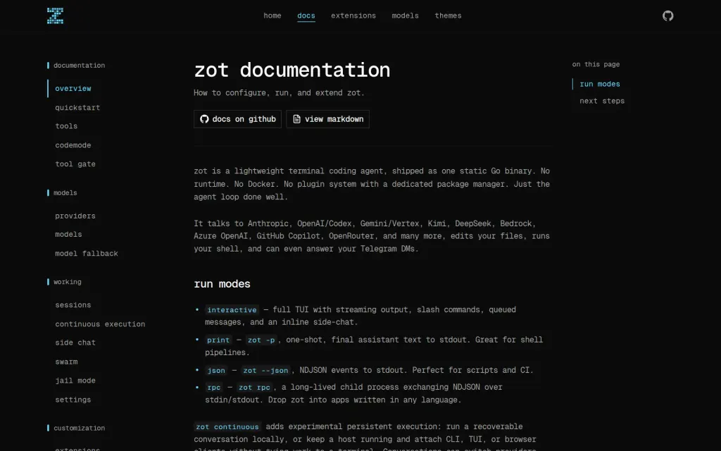 Docs of zot