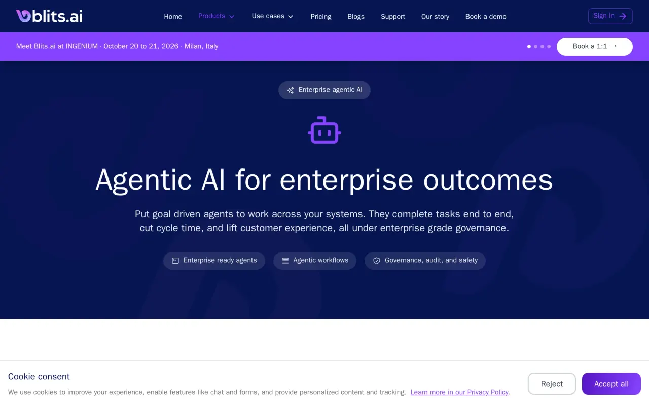 Screenshot of Blits.ai Agentic AI