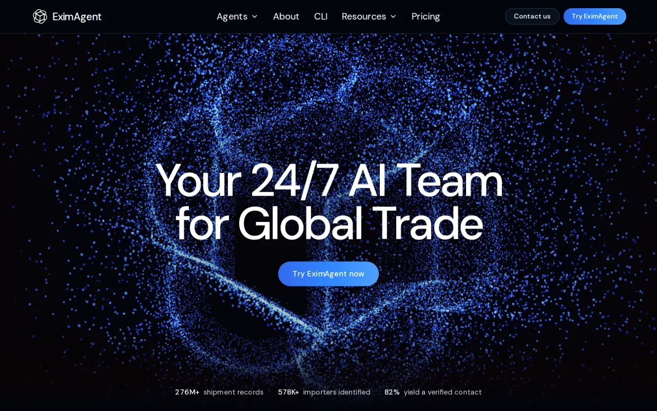 Screenshot of EximAgent
