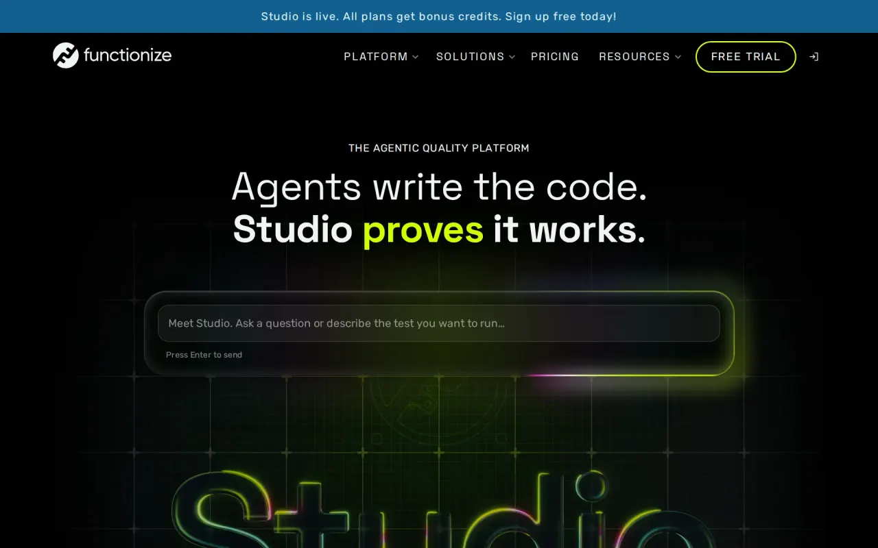 Screenshot of Functionize Studio