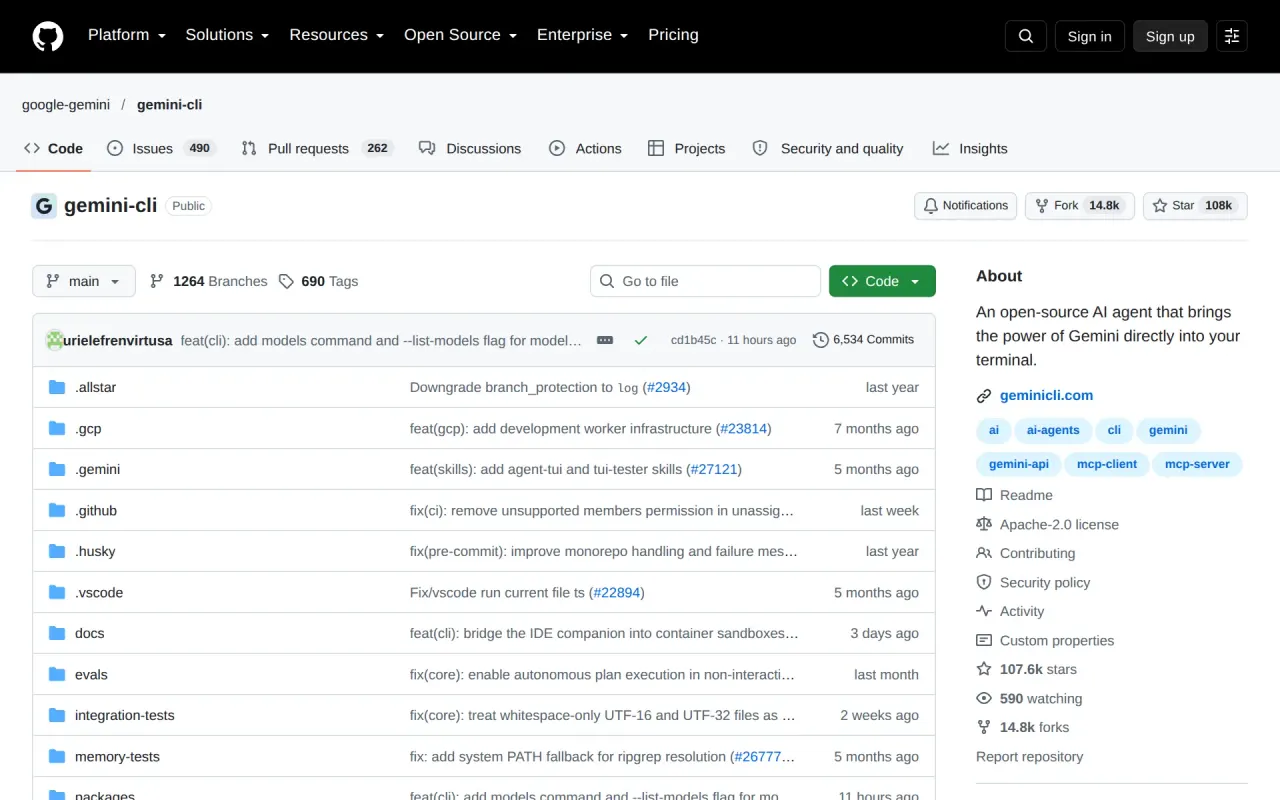 Screenshot of Gemini CLI
