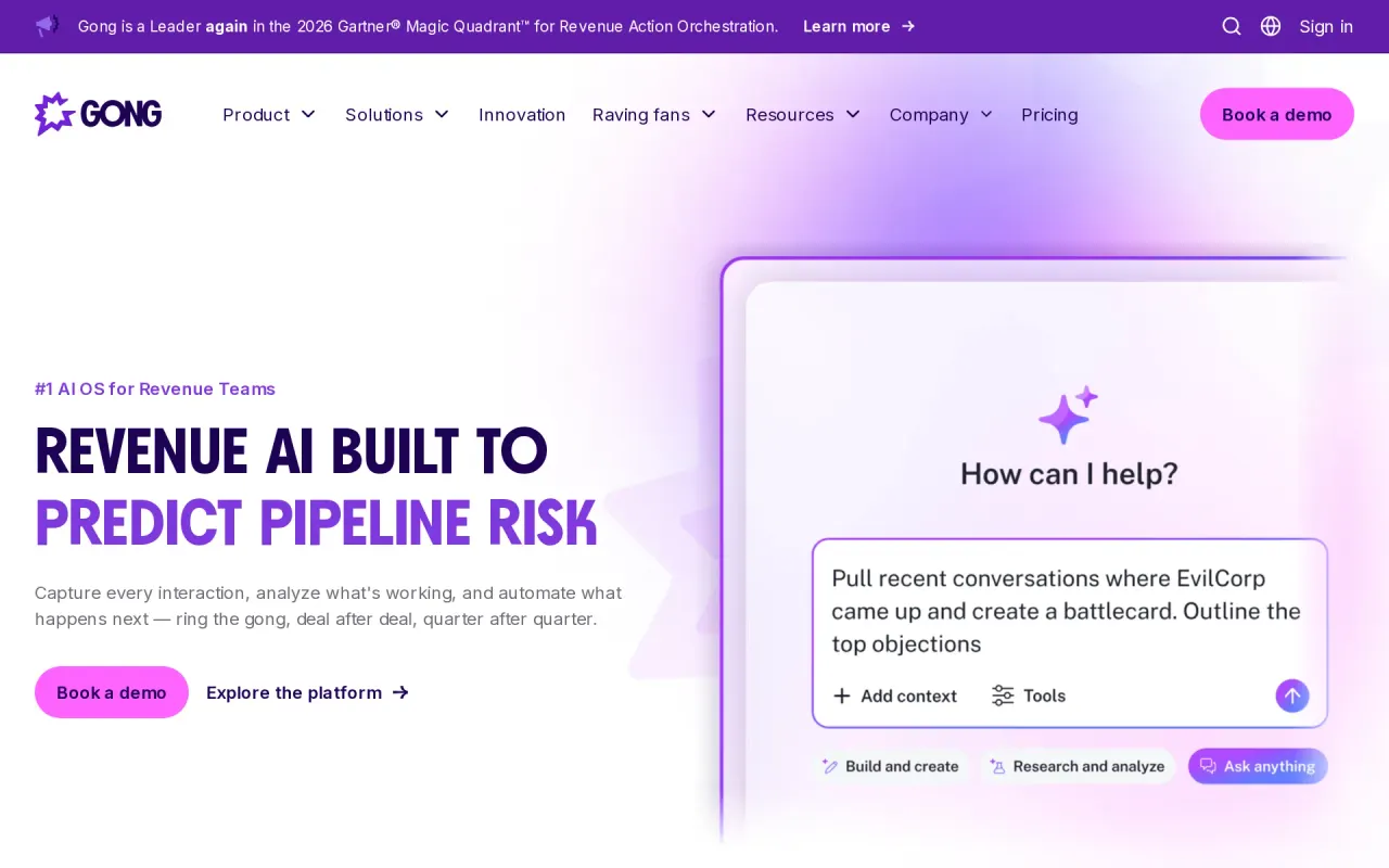 Screenshot of Gong