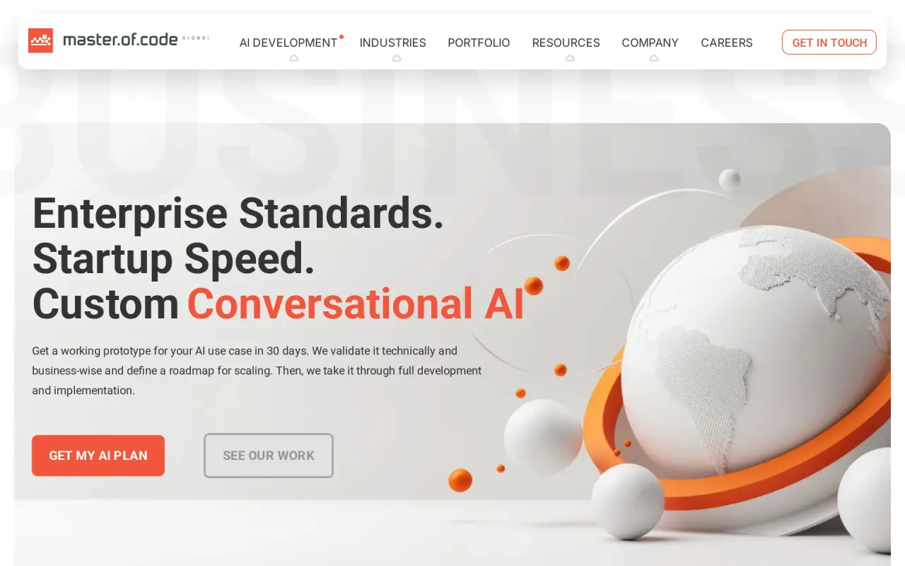 Screenshot of Master of Code Global