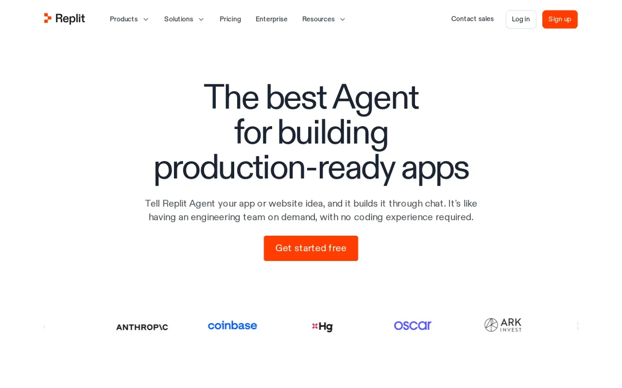 Screenshot of Replit Agent