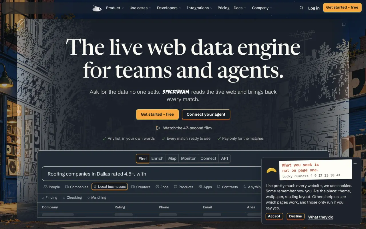 Screenshot of SpecStream