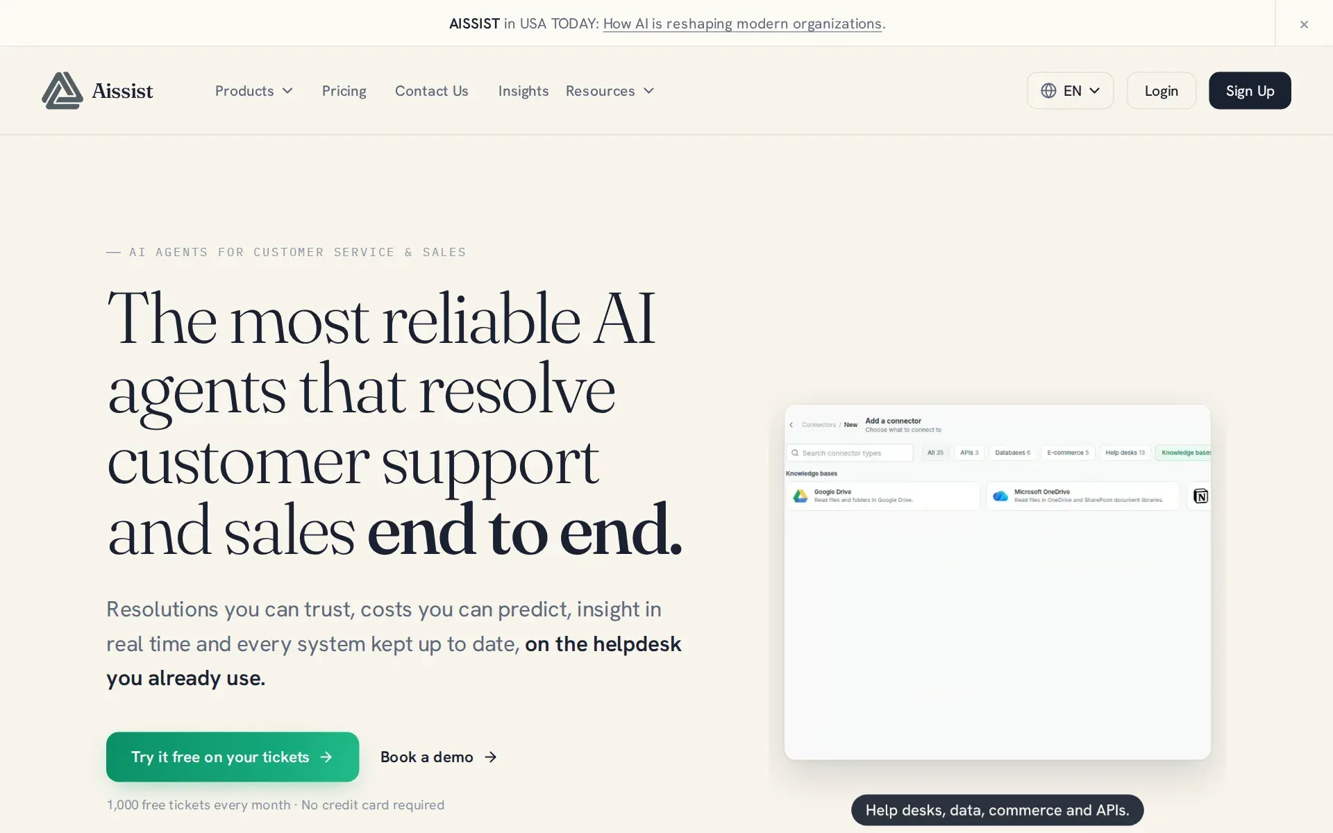 Screenshot of Aissist.io