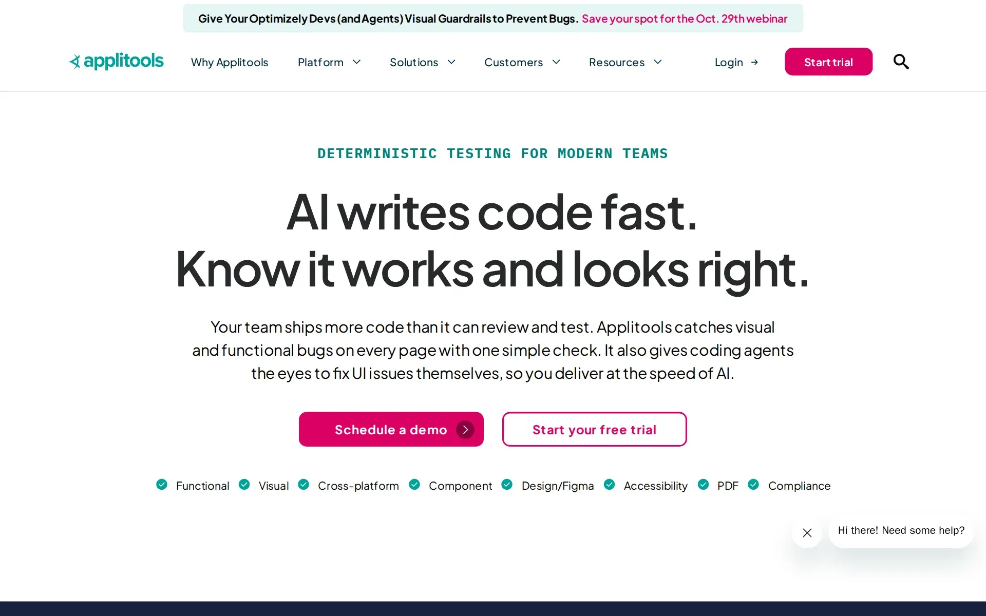 Screenshot of Applitools