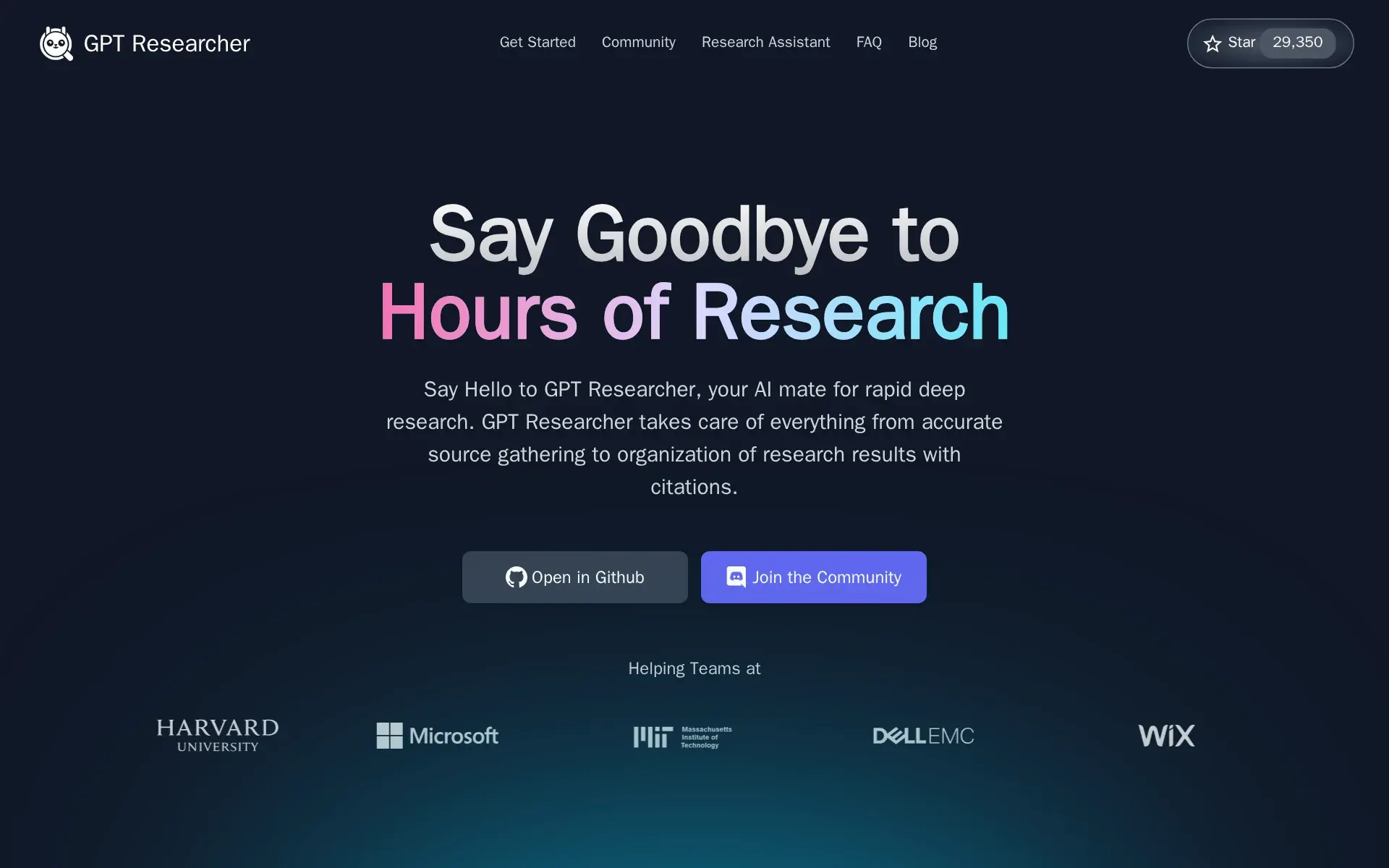 Screenshot of GPT Researcher