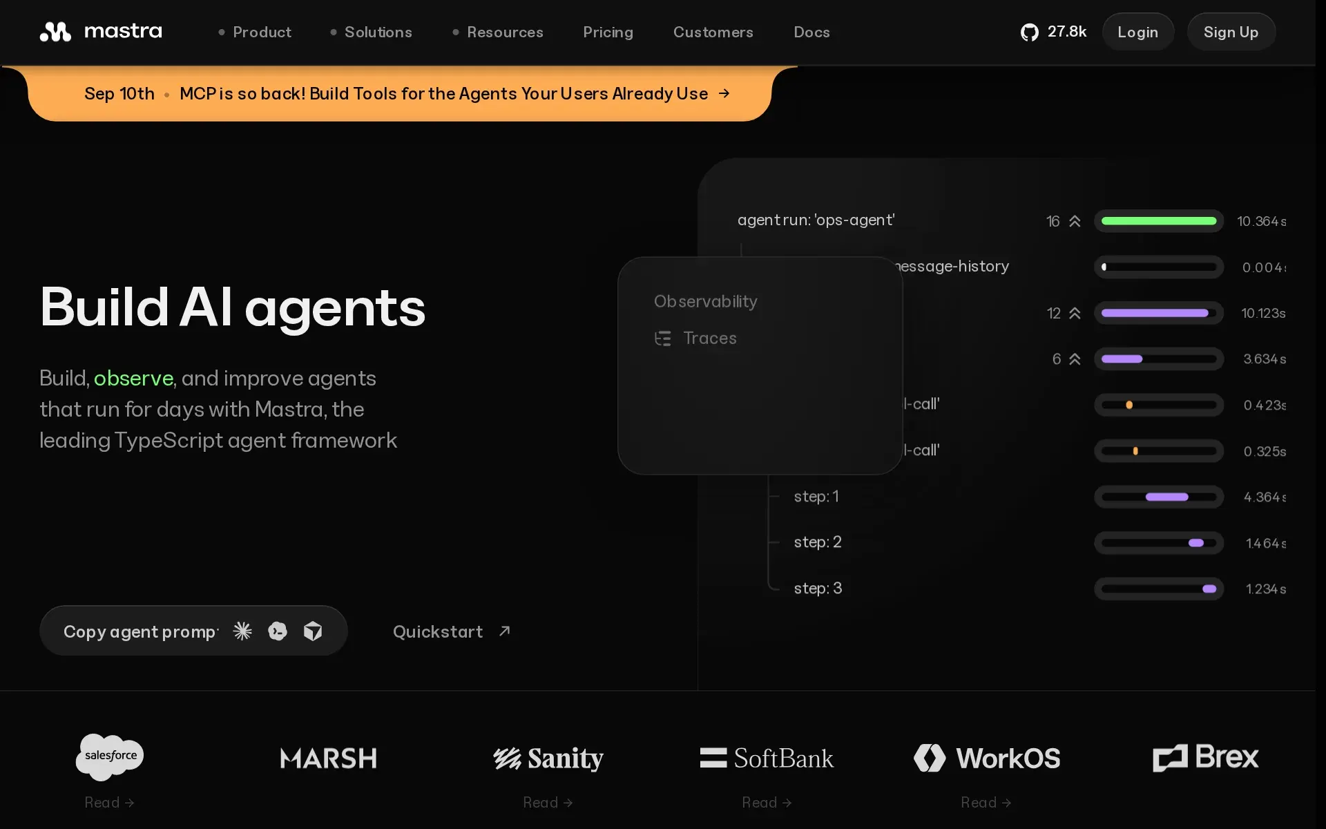 Screenshot of Mastra