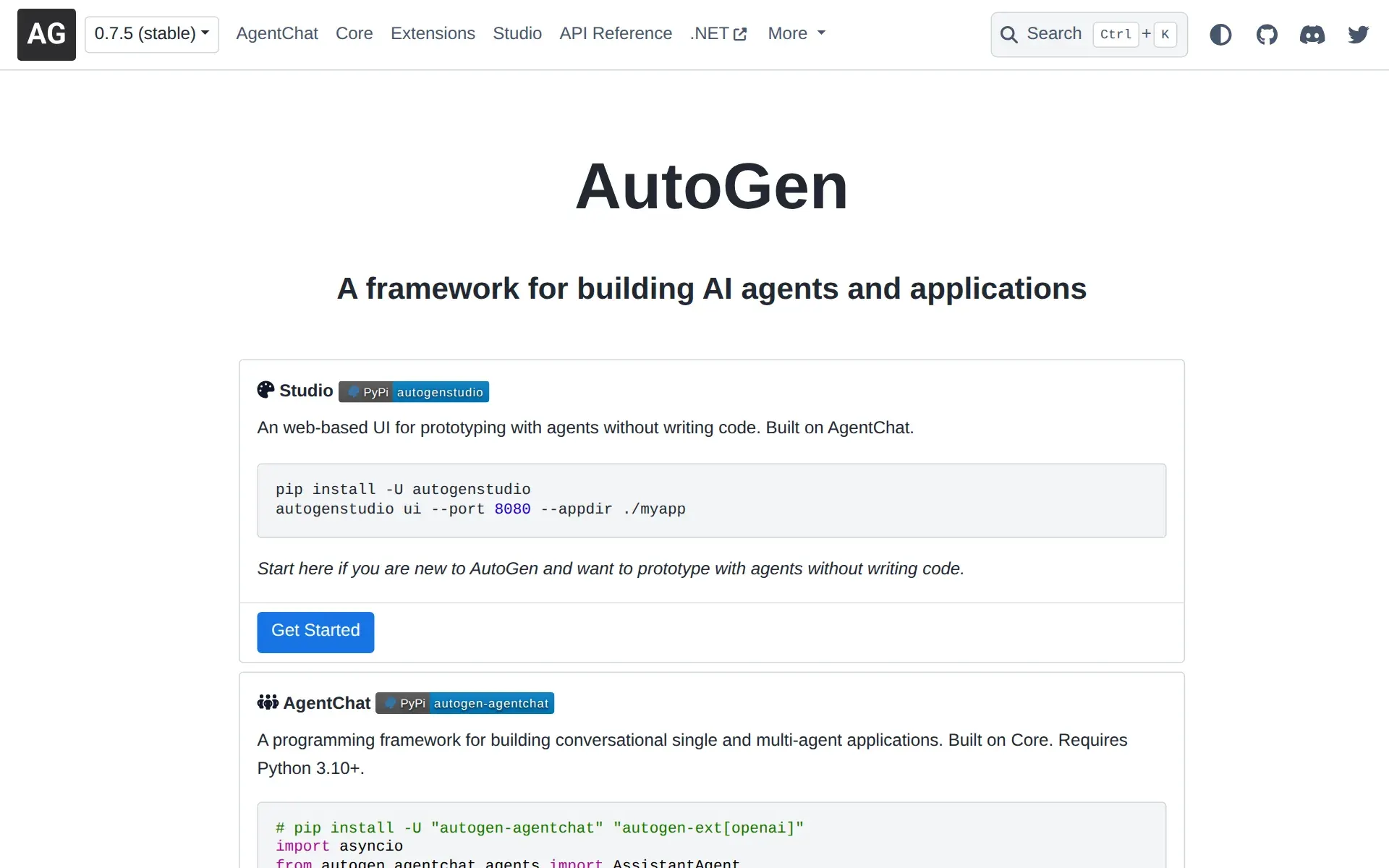 Screenshot of AutoGen