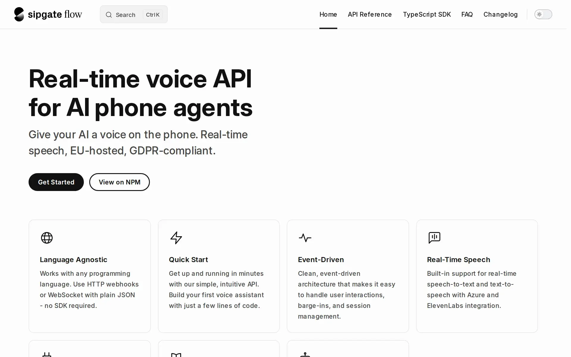 Screenshot of sipgate flow