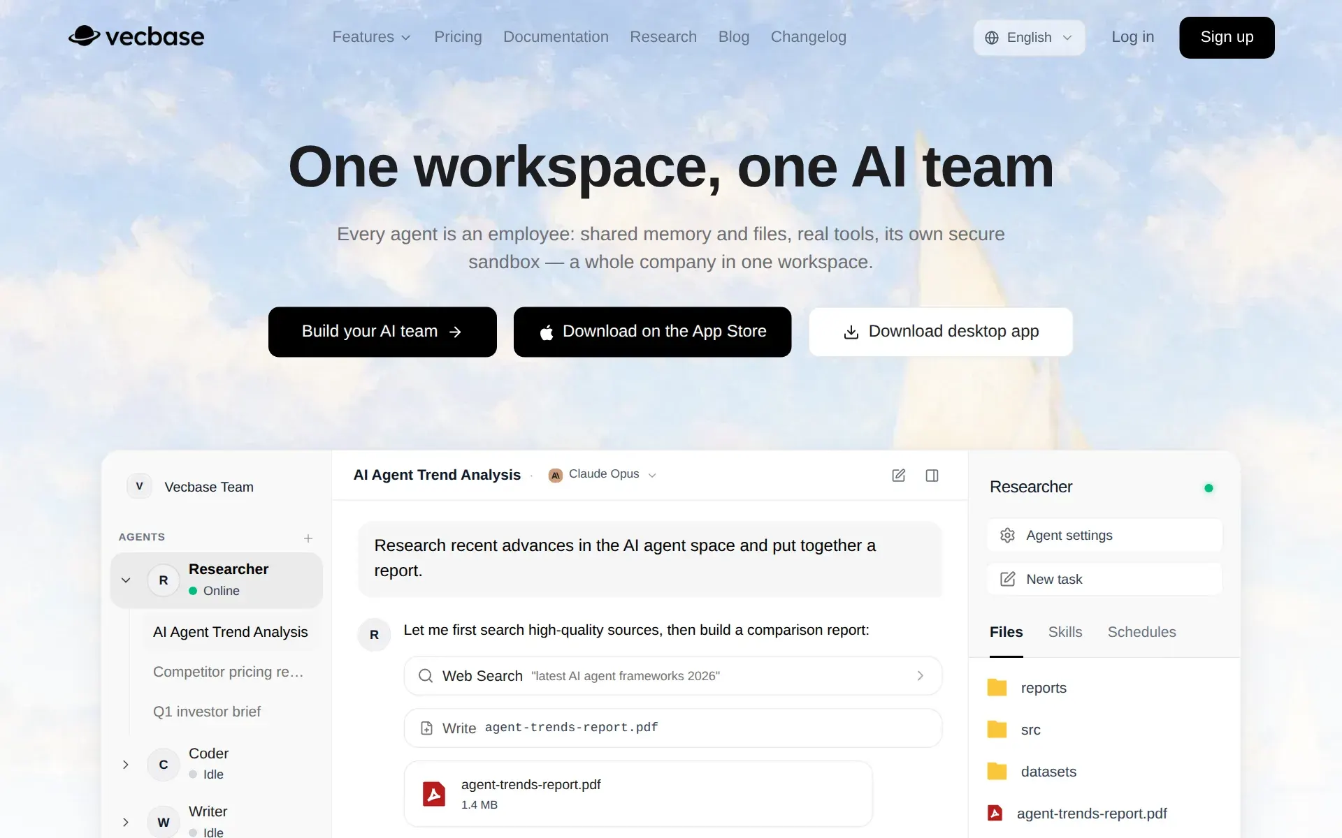 Screenshot of Vecbase