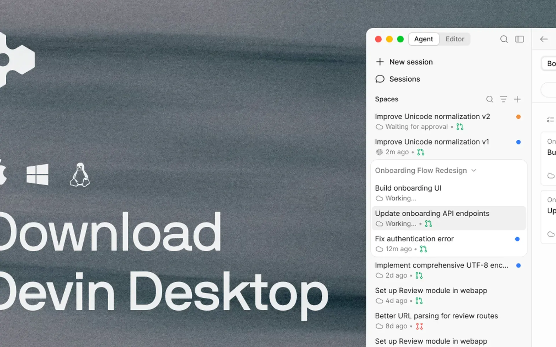 Screenshot of Devin Desktop