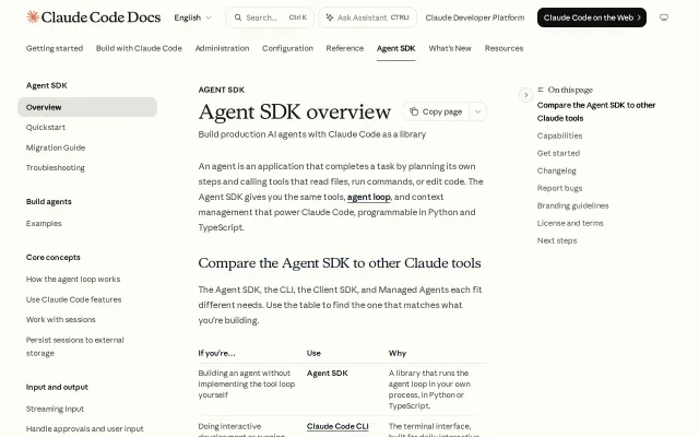 Screenshot of Claude Agent SDK