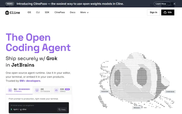 Screenshot of Cline