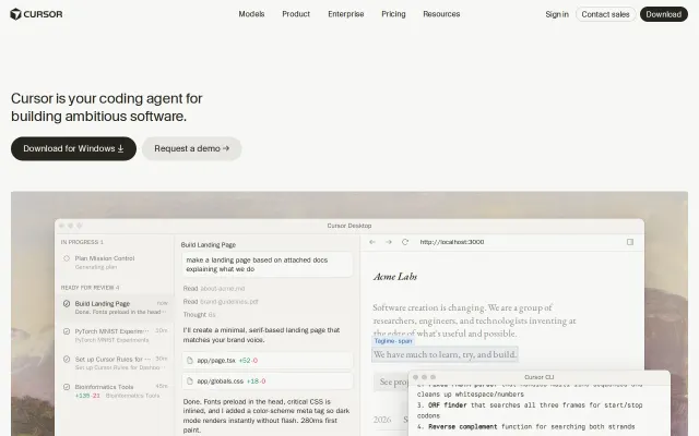 Screenshot of Cursor