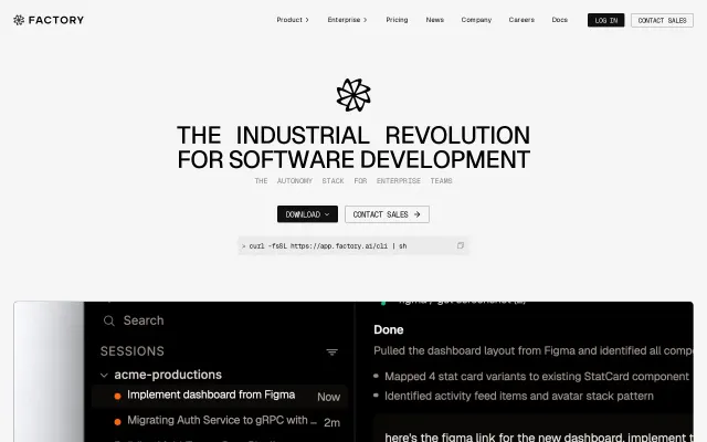 Screenshot of Factory