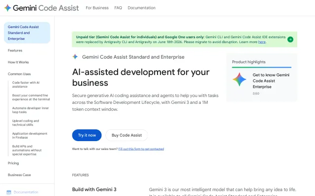 Screenshot of Gemini Code Assist