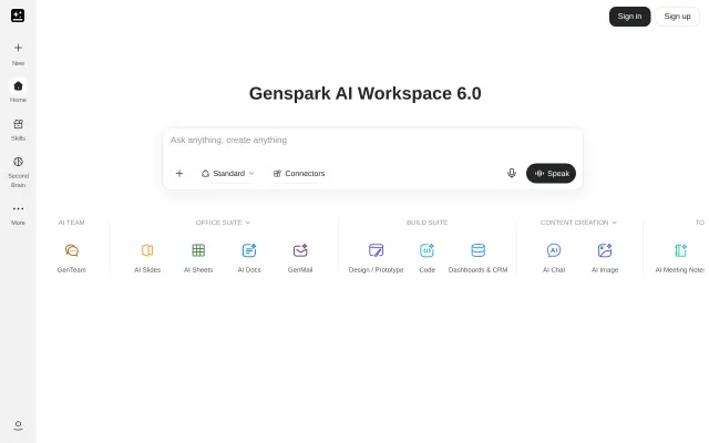 Screenshot of Genspark