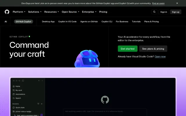 Screenshot of GitHub Copilot