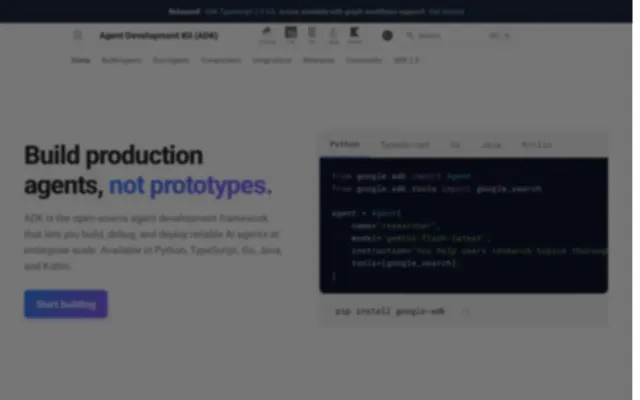Screenshot of Google Agent Development Kit (ADK)