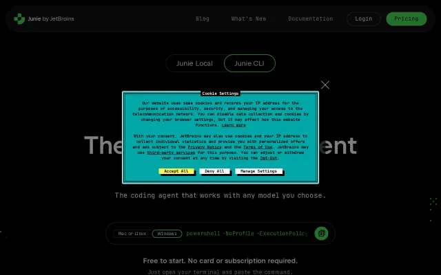 Screenshot of Junie