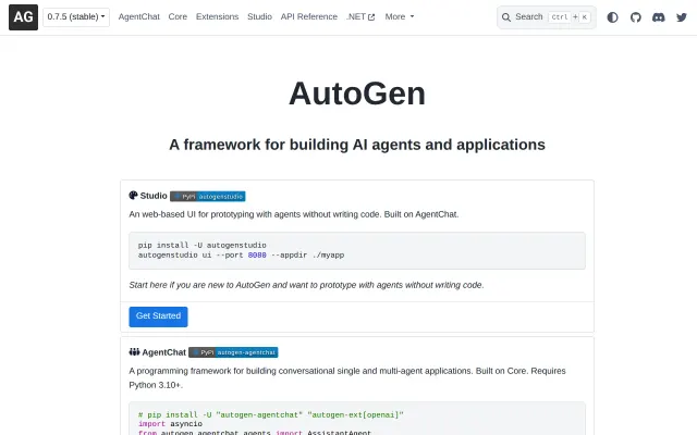 Screenshot of AutoGen