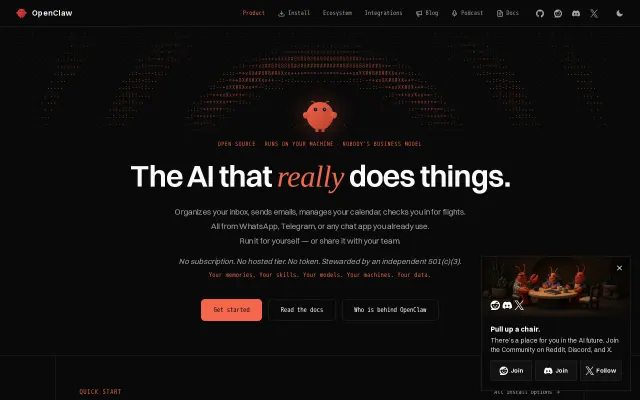 Screenshot of OpenClaw