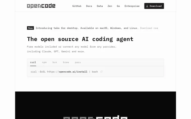 Screenshot of OpenCode