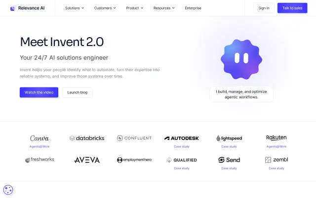 Screenshot of Relevance AI
