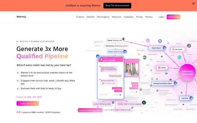 Screenshot of Warmly