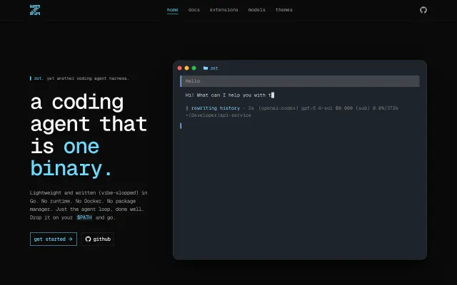 Screenshot of zot