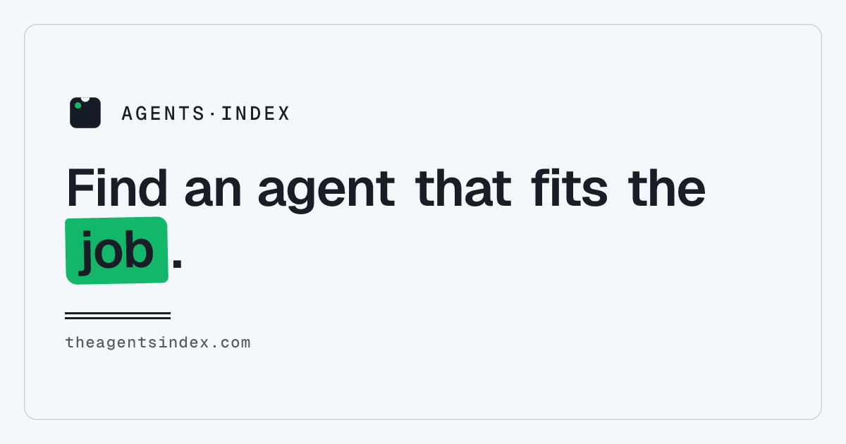 The Agents Index preview